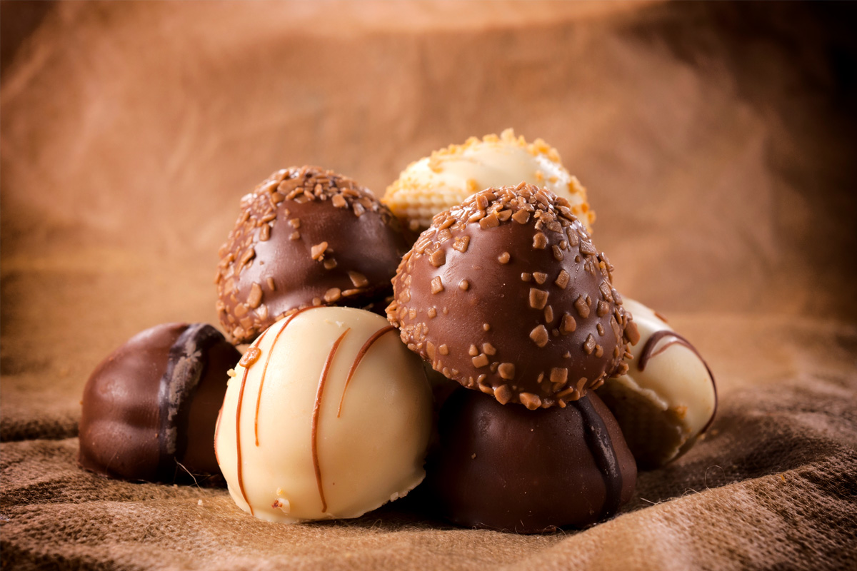 Bombones con chocolate